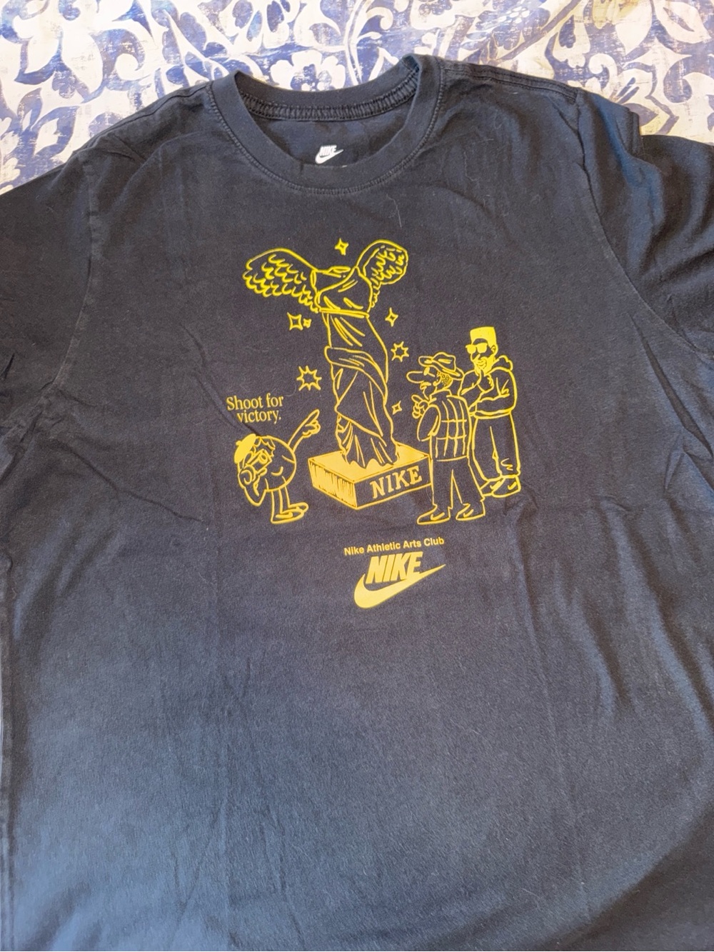 Nike Black T-Shirt with Yellow Graphic
